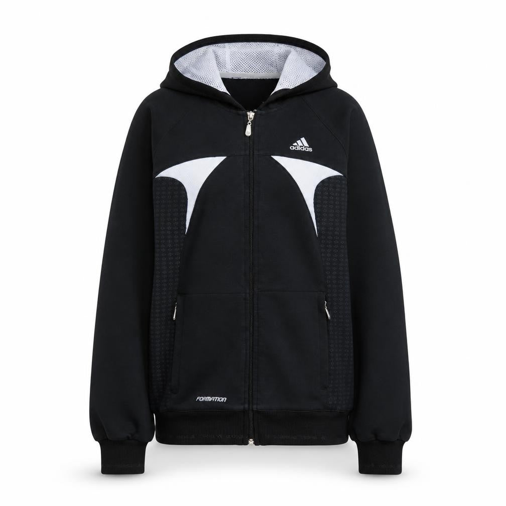 Adidas Women's Black Full Zip Hoodie Size 12 Hooded Sweatshirt