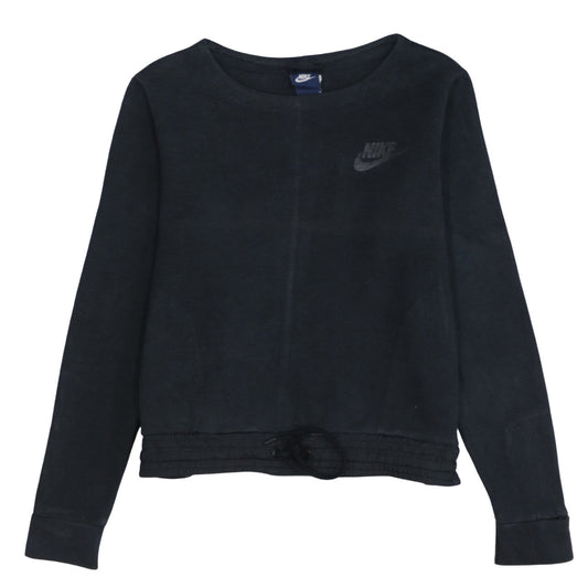 Nike Women Black Medium Pullover Sweatshirt with Drawstring Hem