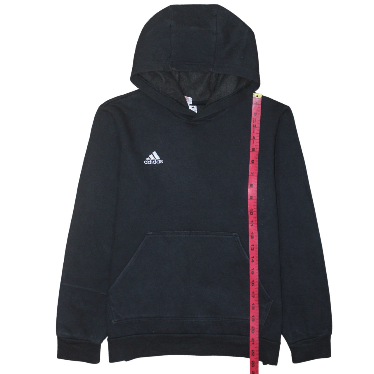 Adidas Boys Black Pullover Hoodie 13-14 Years Fleece Sweatshirt