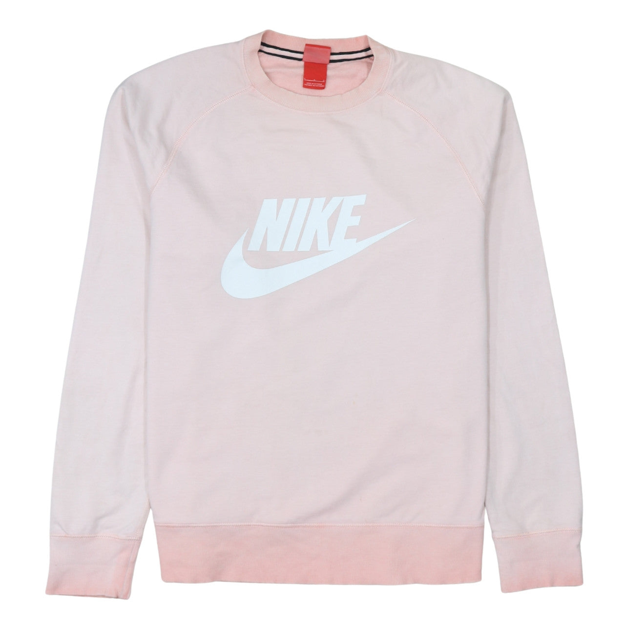 Nike Womens Pink Logo Pullover Sweatshirt Size L Cotton Crew Neck