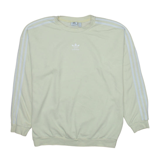 Adidas Women Beige Crew Neck Pullover Sweatshirt UK 12