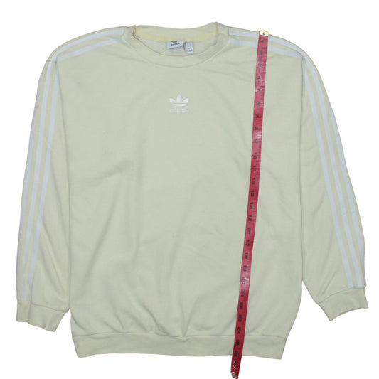 Adidas Women Beige Crew Neck Pullover Sweatshirt UK 12