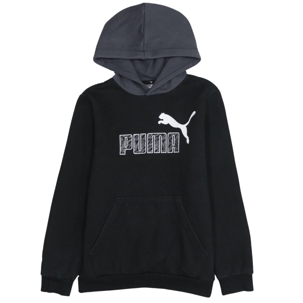 Puma Boys Black Hoodie 13-14 Years Pullover Fleece Sweatshirt