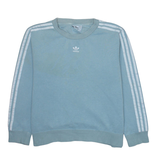 Adidas Women Blue Crew Neck Pullover Sweatshirt Size 10
