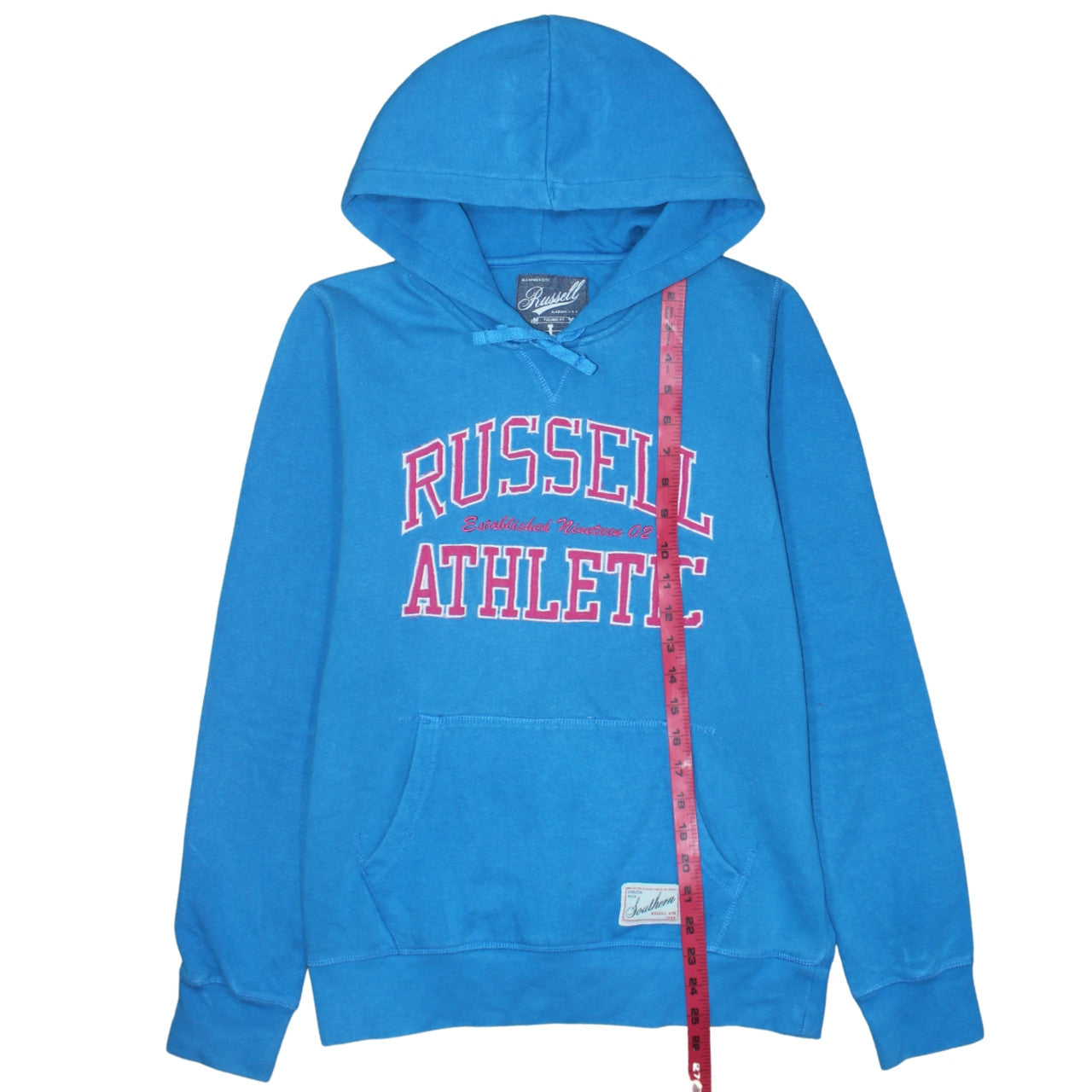 Russell Athletic Womens Blue Pullover Hoodie Size L Cotton Blend