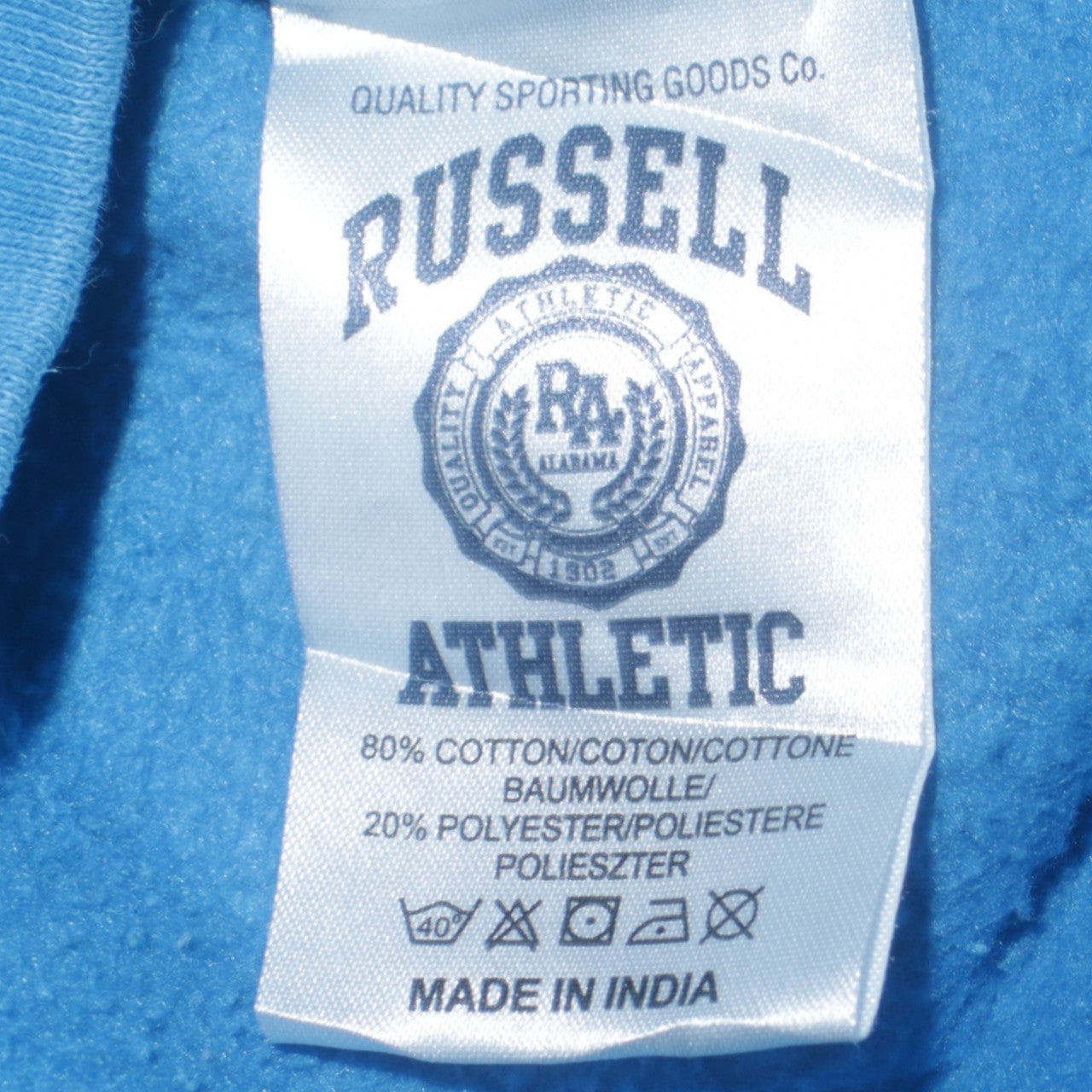 Russell Athletic Womens Blue Pullover Hoodie Size L Cotton Blend