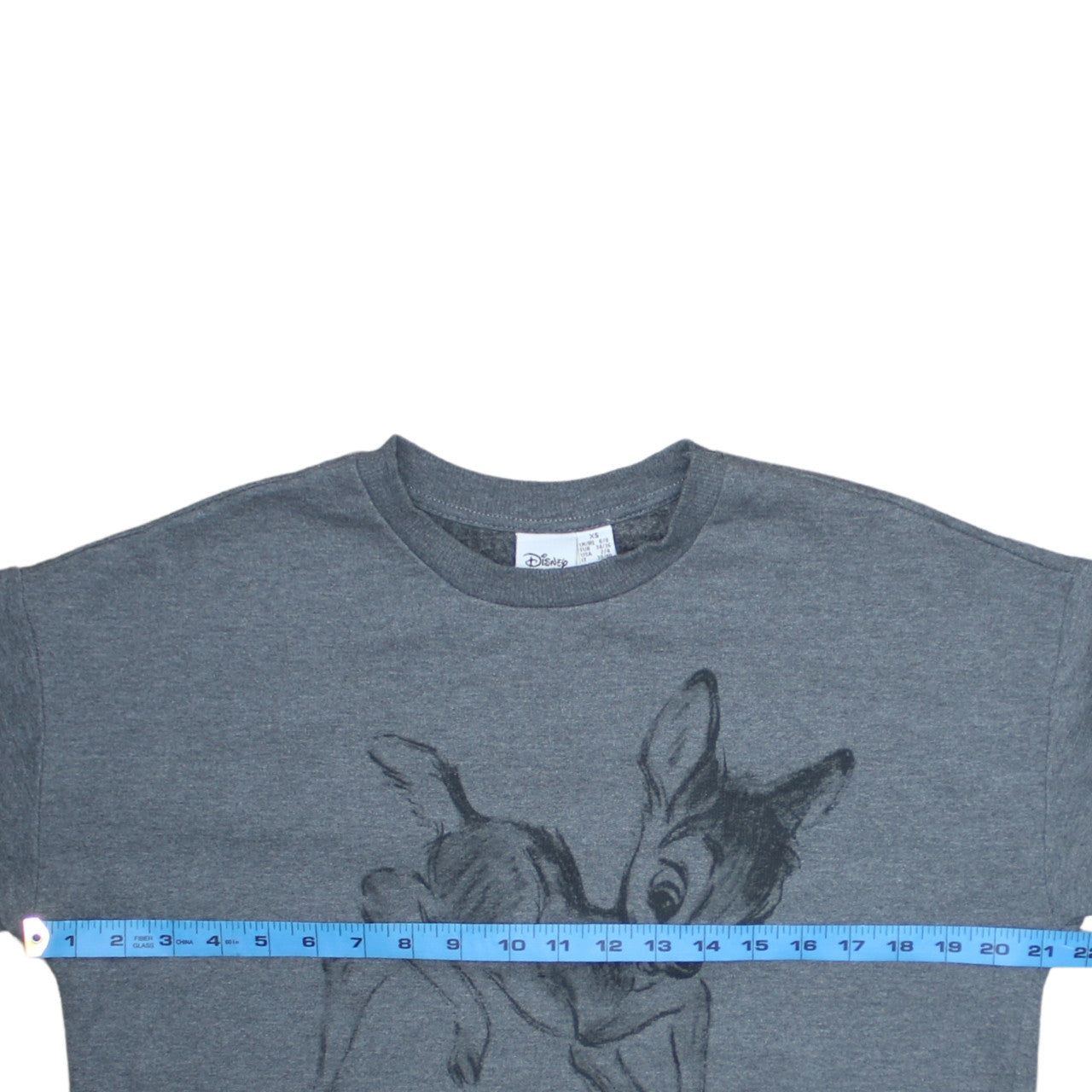 Disney Women Grey Bambi Sweatshirt XS Crew Neck Pullover