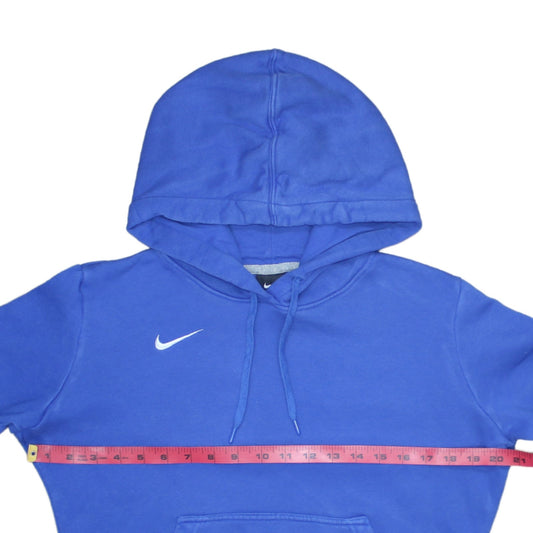 Nike Womens Blue Pullover Hoodie Small Cotton Blend Athletic Sweatshirt
