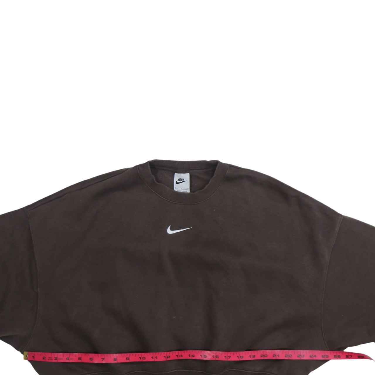 Nike Women Brown Small Pullover Sweatshirt Cotton Blend Crew Neck