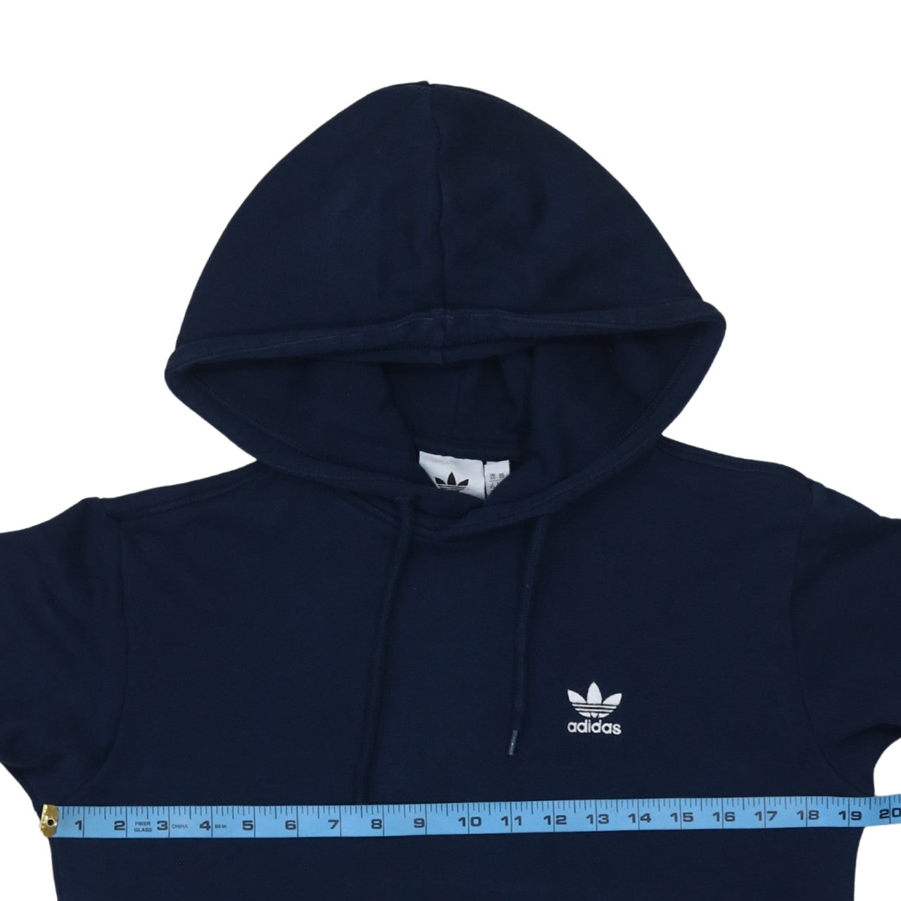 Adidas Men Blue Pullover Hoodie XS Regular Fit Logo Fleece