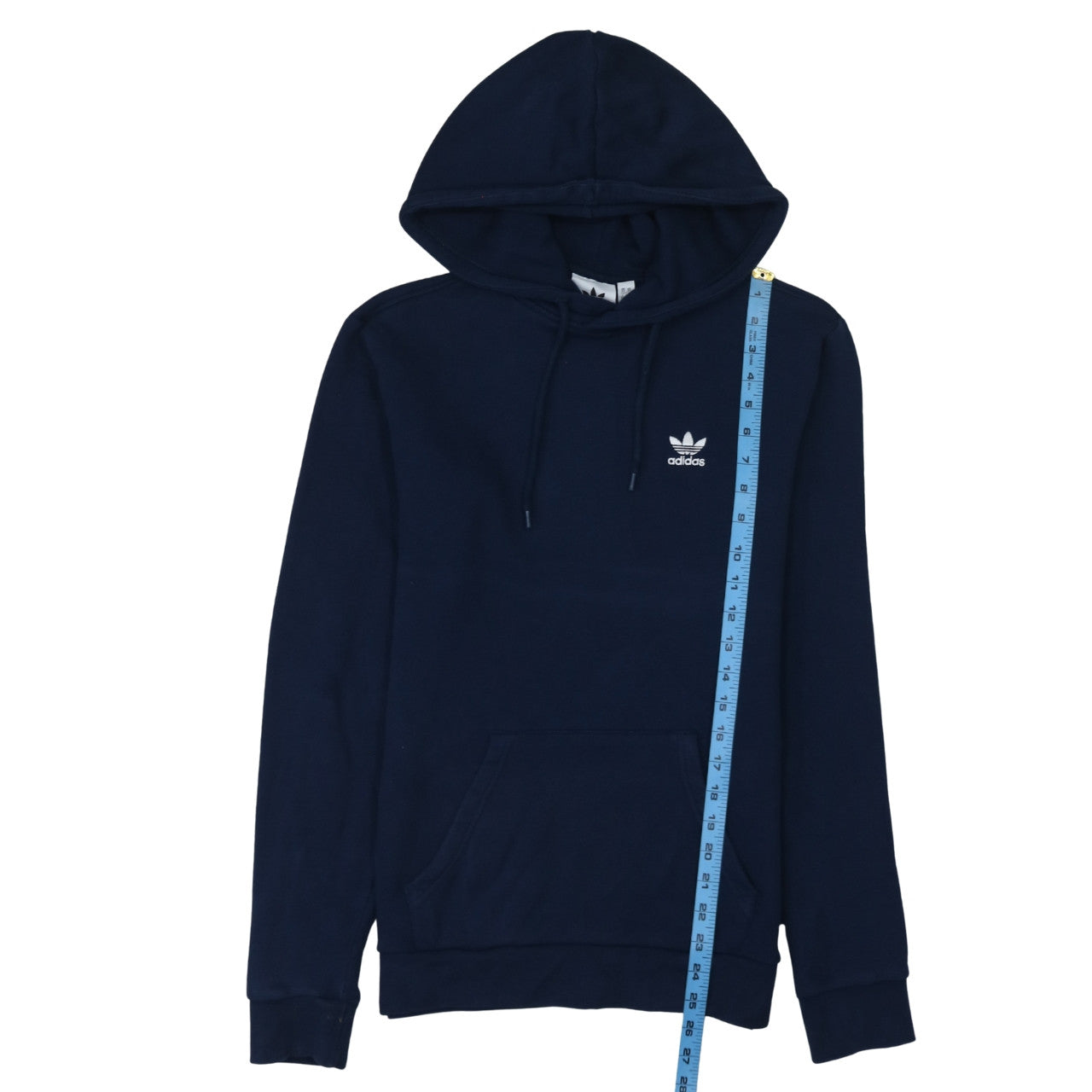 Adidas Men Blue Pullover Hoodie XS Regular Fit Logo Fleece