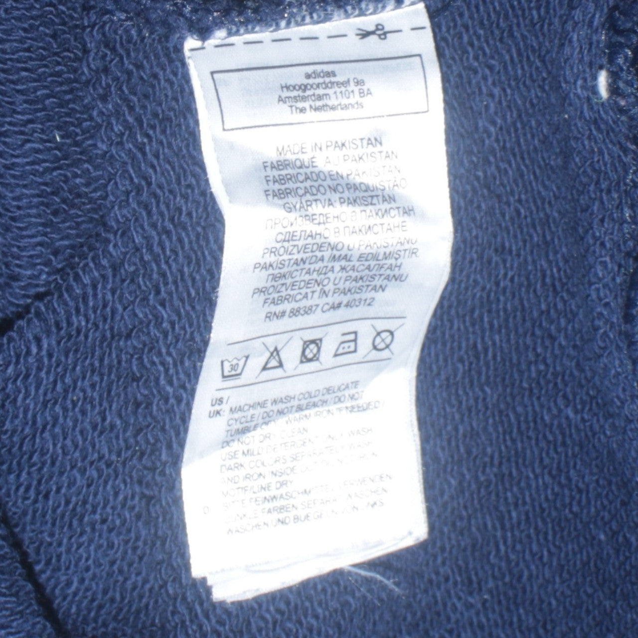 Adidas Men Blue Pullover Hoodie XS Regular Fit Logo Fleece