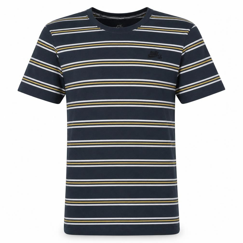 Nike SB Men's Blue Striped Cotton Crew Neck T-Shirt Size S