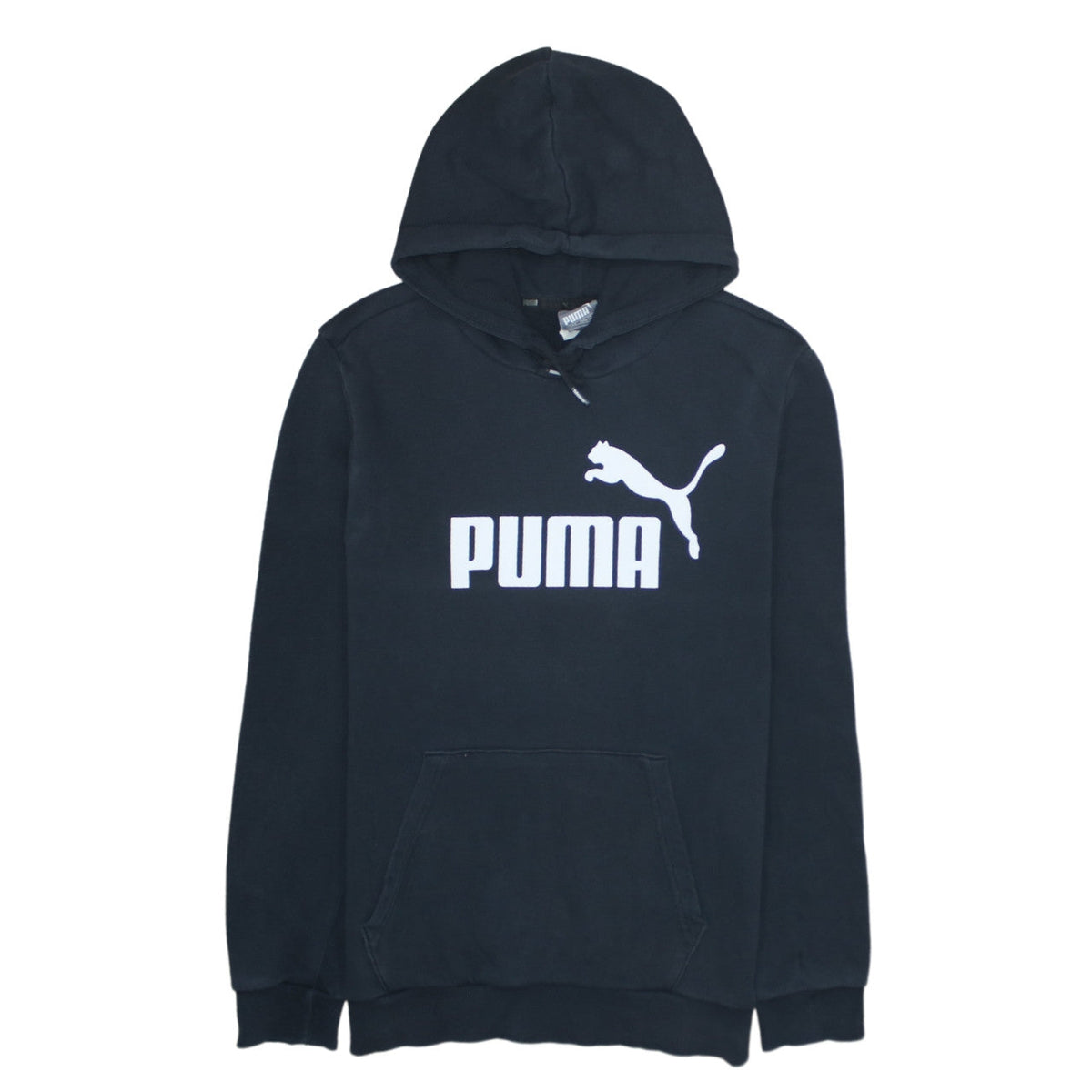 Additional front view of Puma Men's Black Pullover Hoodie S Regular Fit Fleece Sweatshirt