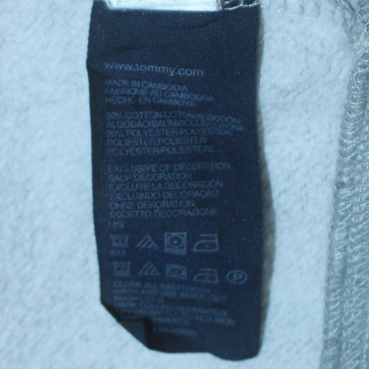 Tommy Hilfiger Men’s Grey Full Zip Hoodie L Classic Logo Fleece