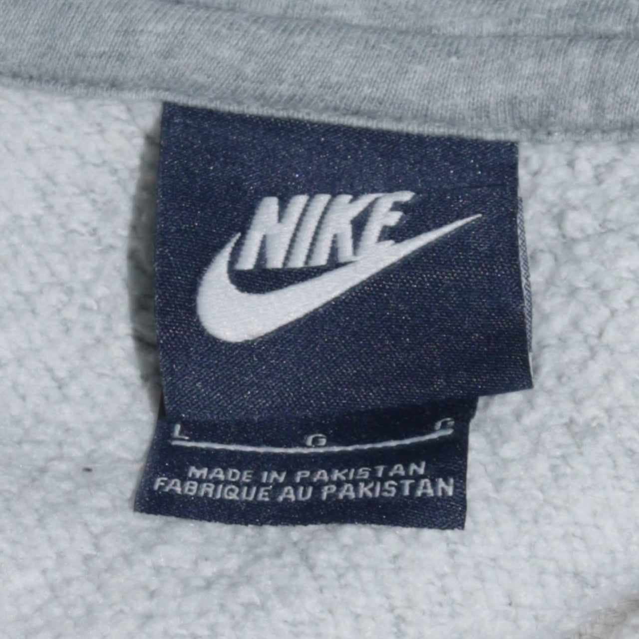 Nike Mens Grey L Pullover Hoodie Fleece Regular Fit Sweatshirt