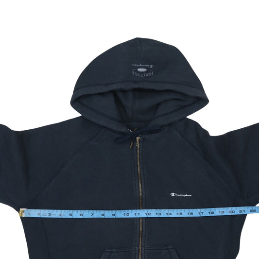Champion Womens Navy Full Zip Hoodie Size L Classic Casual