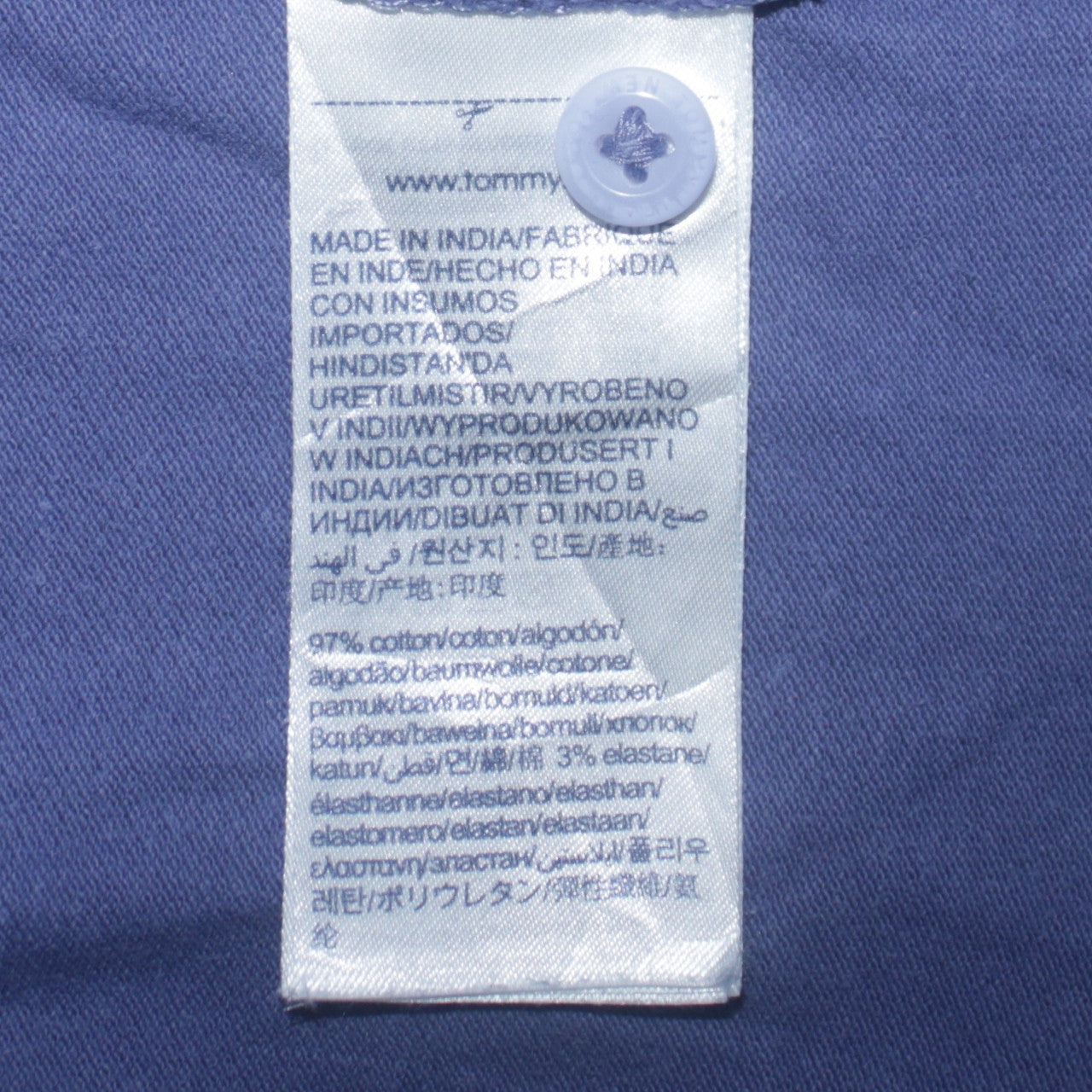 Tommy Jeans Men's Blue Cotton Stretch Polo Shirt Size S
