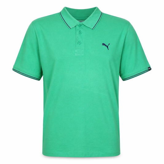 Puma Men's Green Cotton Short Sleeve Polo Shirt XL