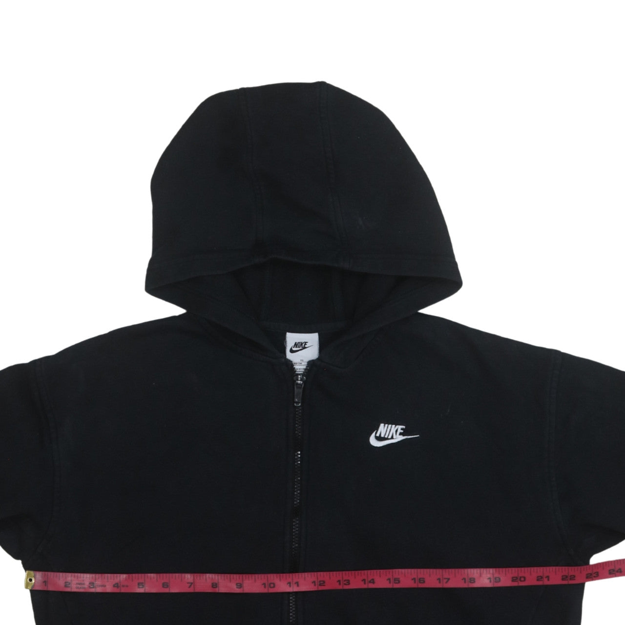 Nike Boys Black Full Zip Fleece Hoodie XL Logo Hooded Sweatshirt