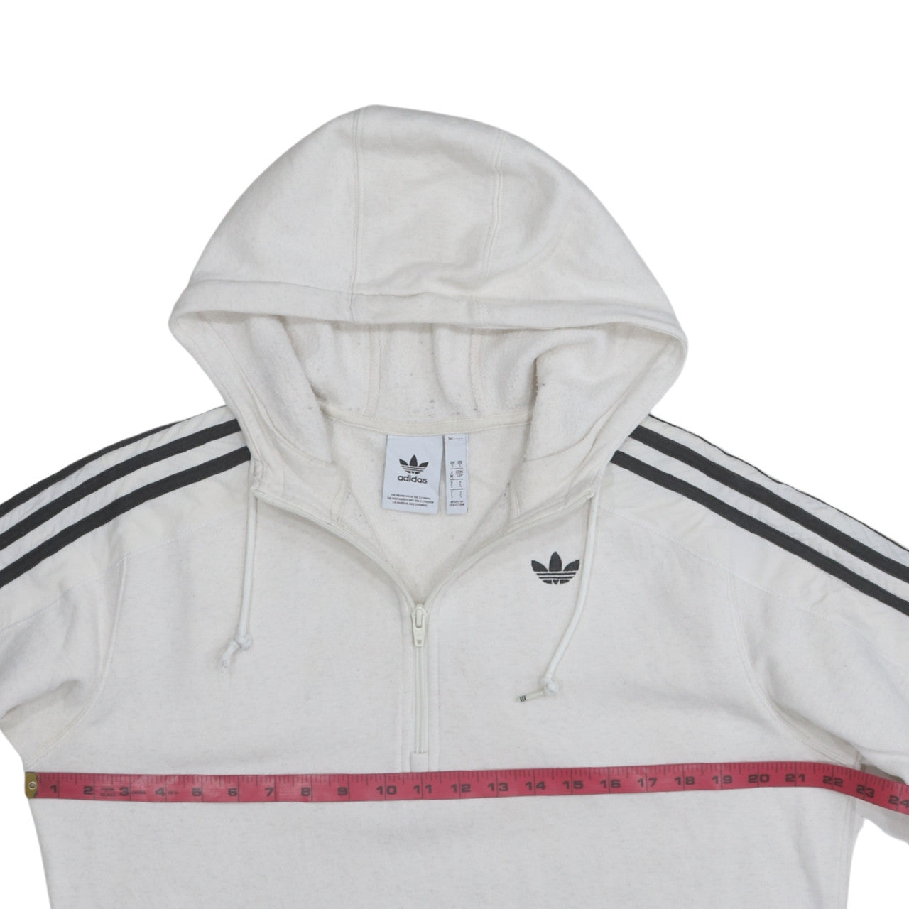 Adidas Men's White 1/2 Zip Hoodie Small Classic Sports Top