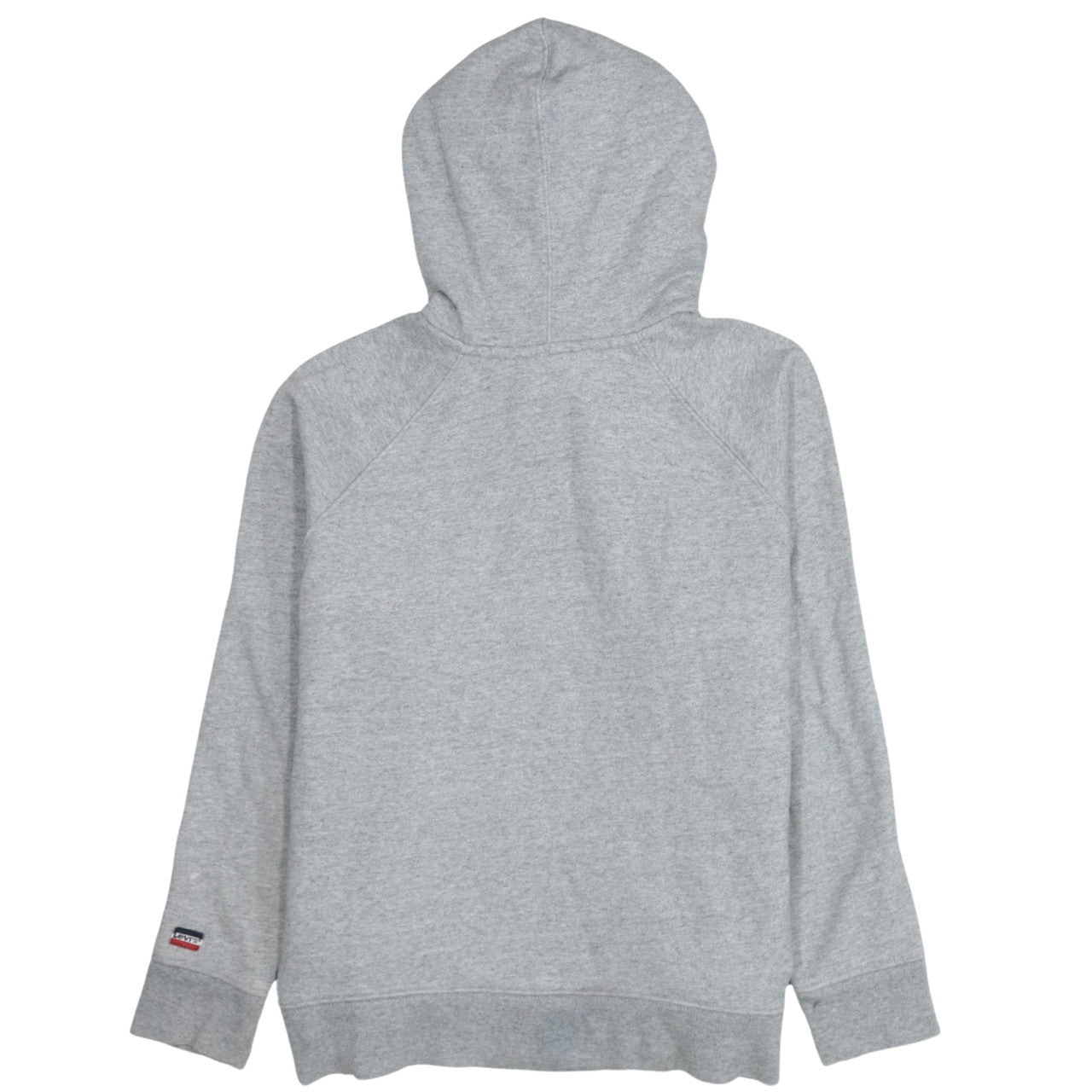 Levi's Women Grey Pullover Hoodie L Logo Print Cotton Blend