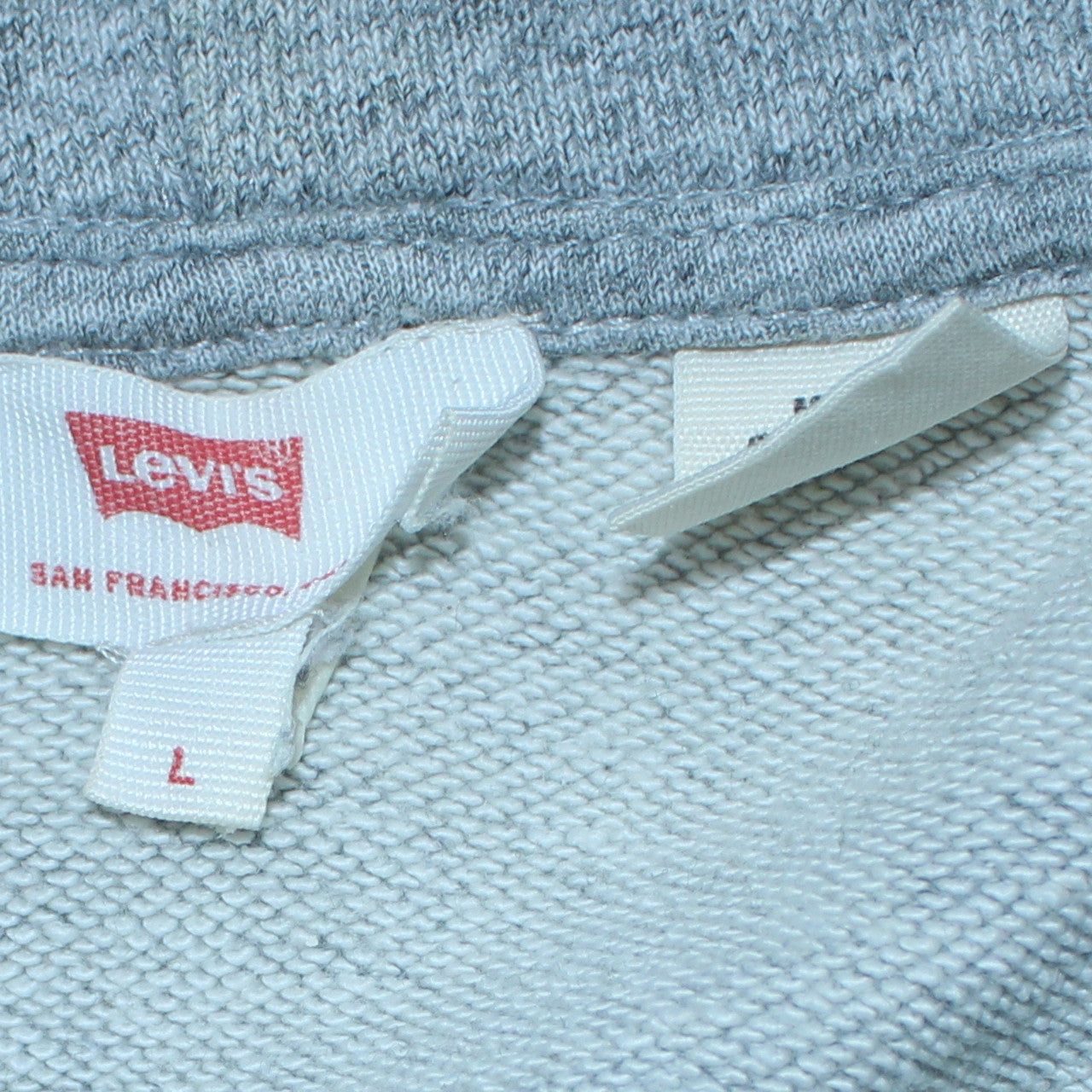 Levi's Women Grey Pullover Hoodie L Logo Print Cotton Blend