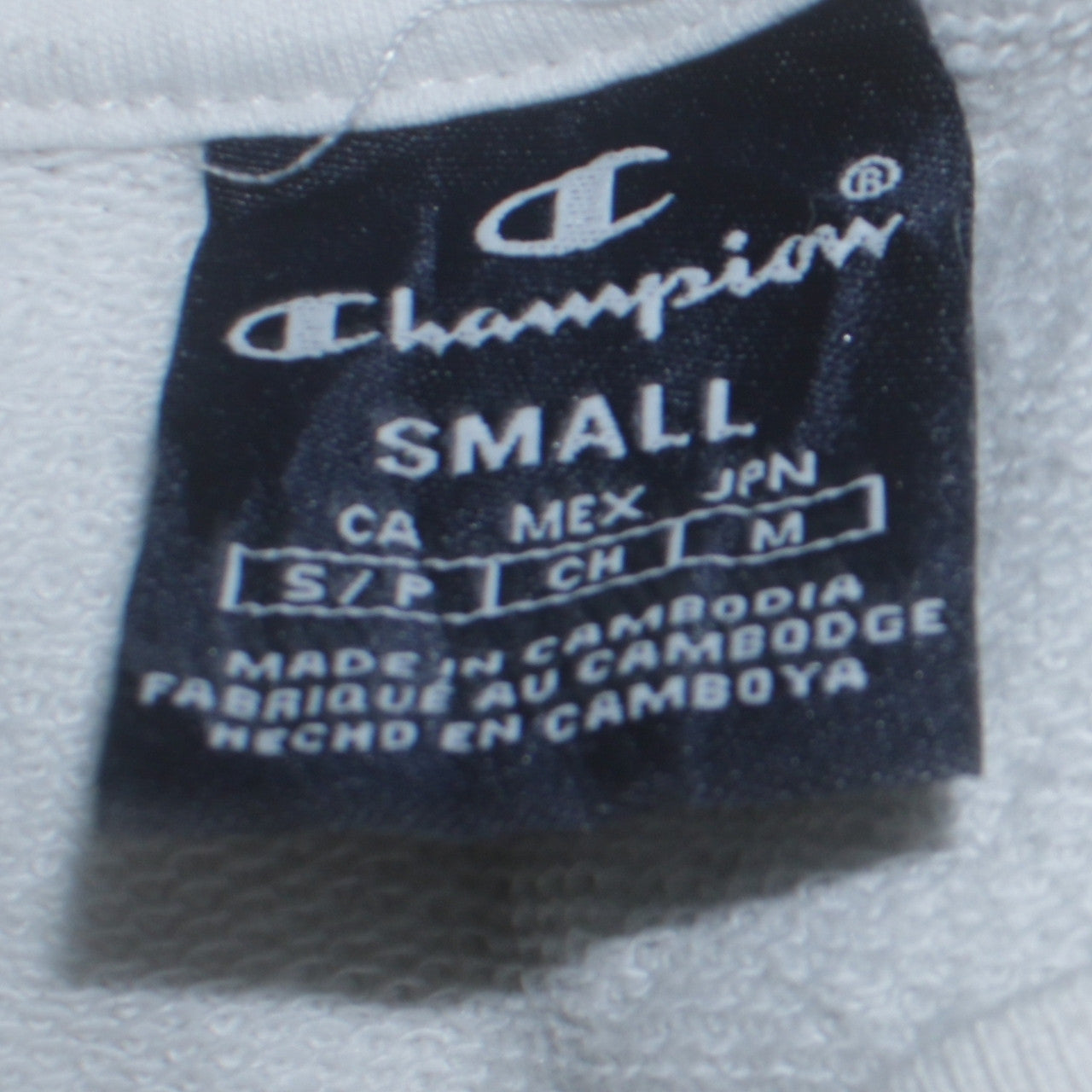 Champion Mens White Small Pullover Crew Neck Sweatshirt
