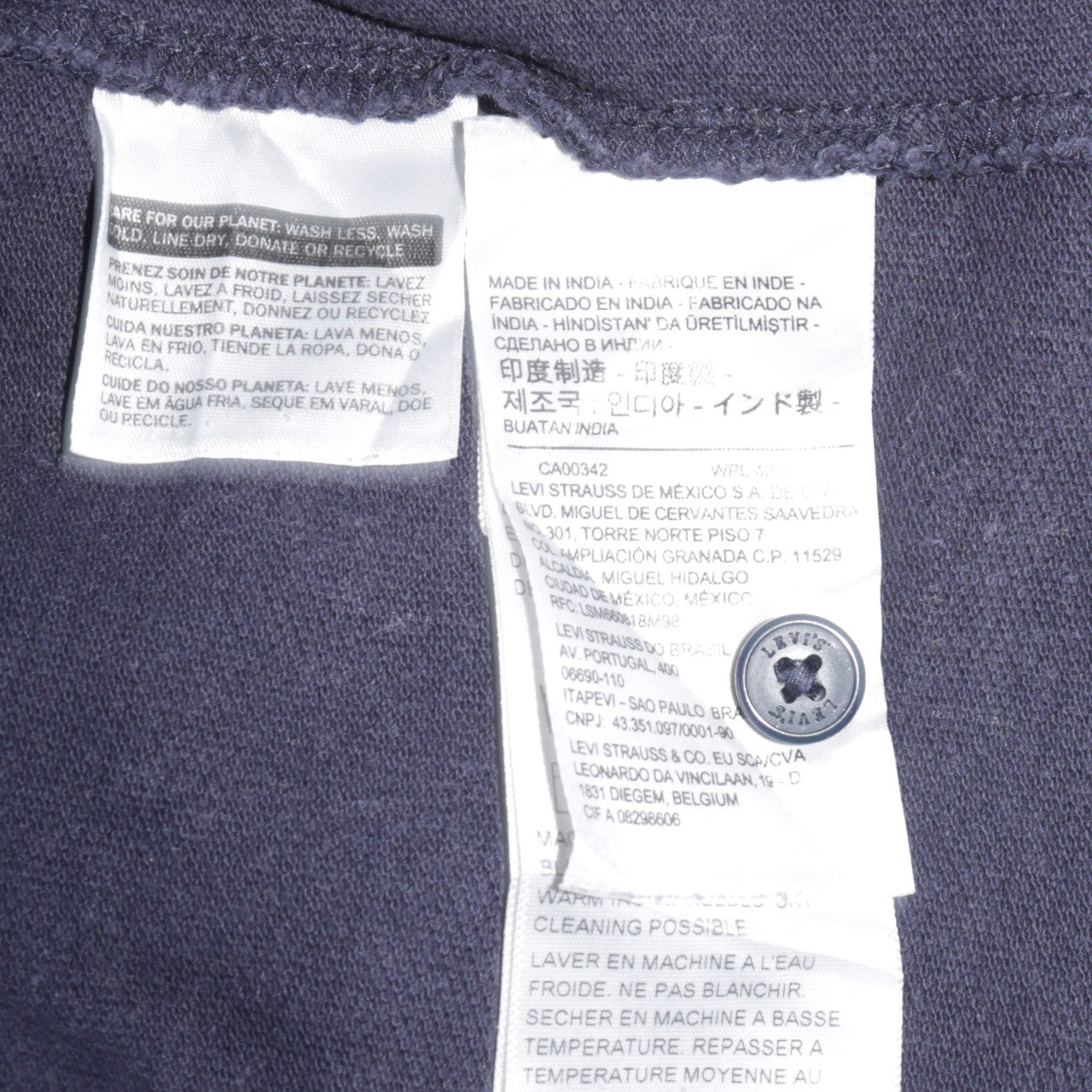 Levi's Men's Navy Striped Cotton Polo Shirt Size L Classic Fit