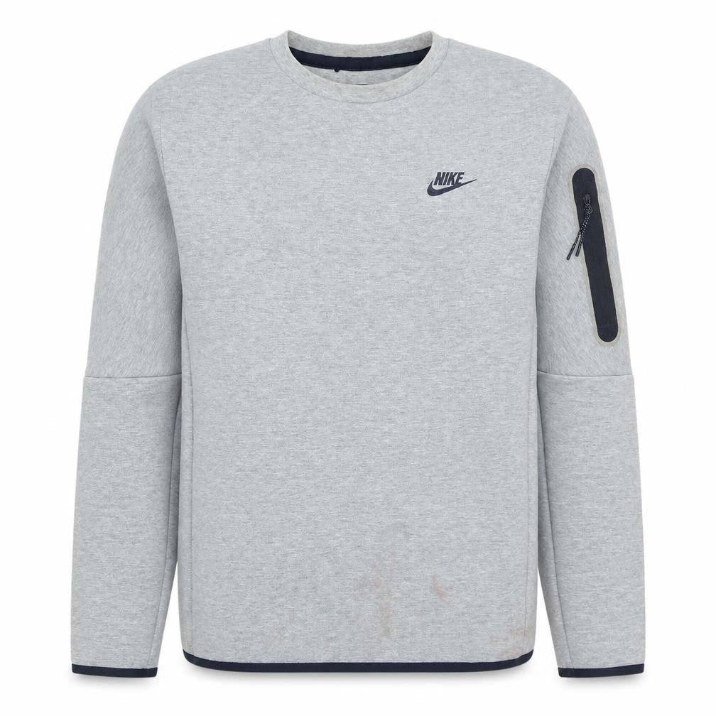 Nike Men's Grey Small Pullover Crew Neck Sweatshirt Zip Pocket
