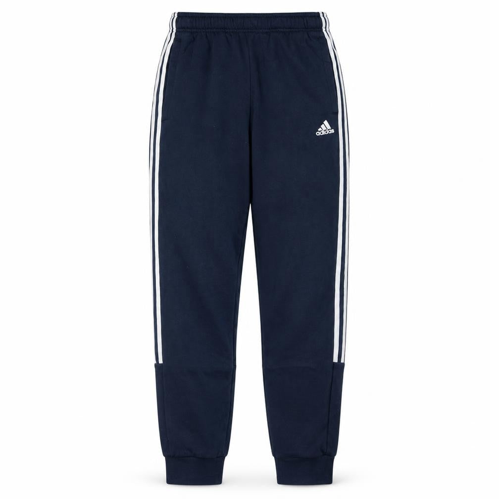 Adidas Men Blue Jogger Trousers S Regular Tapered Fleece