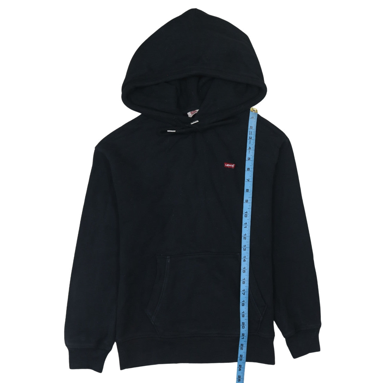 Levi's Mens Black Pullover Hoodie XS Cotton Fleece Sweatshirt
