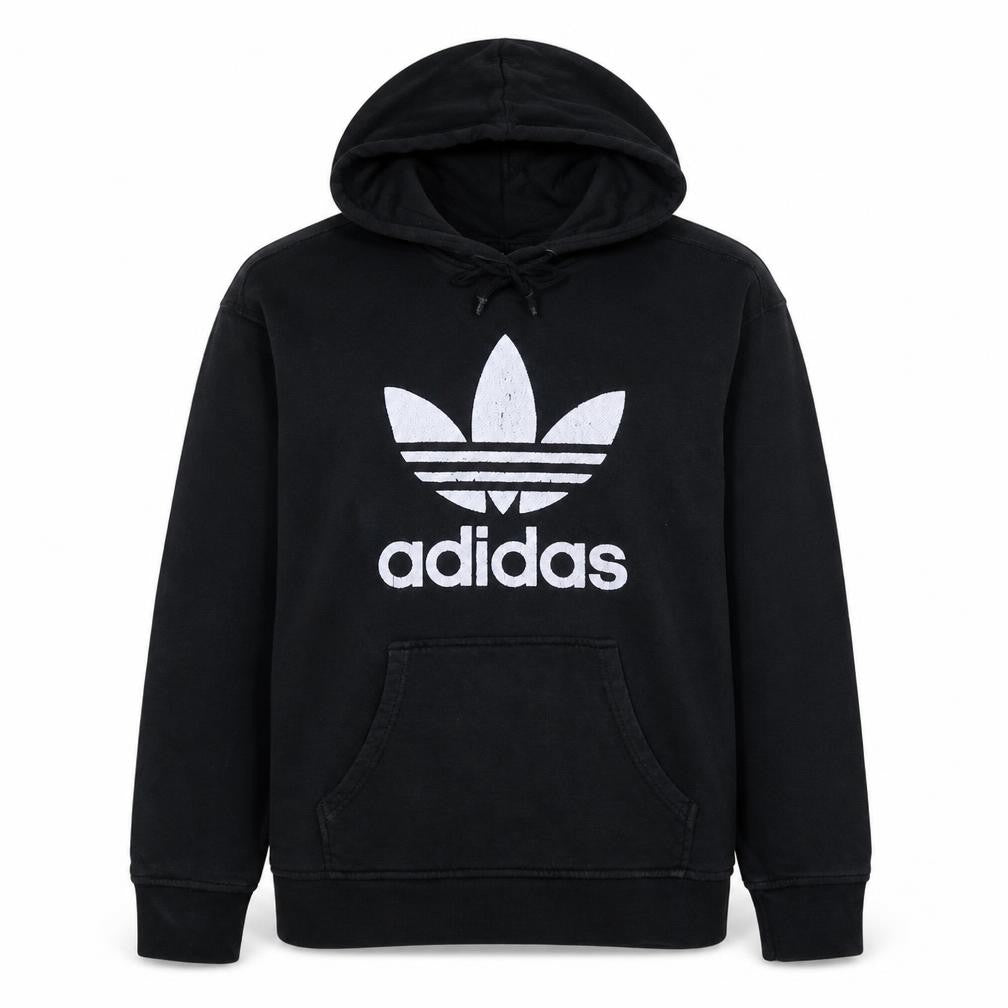 Front view of Adidas Women's Black Hoodie UK 12 Pullover Hooded Sweatshirt
