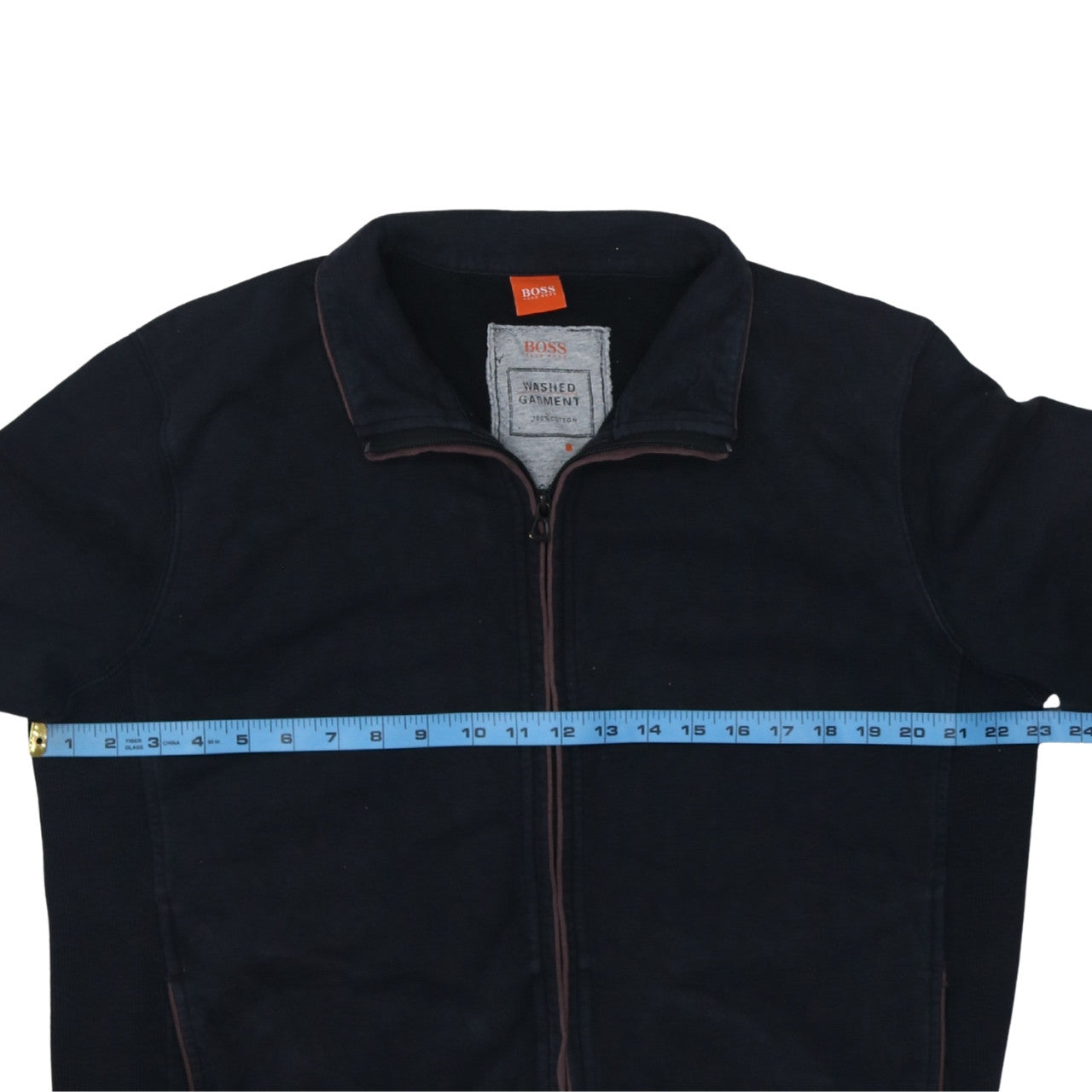 Hugo Boss Men's Black XL Basic Full Zip Cotton Activewear Jacket