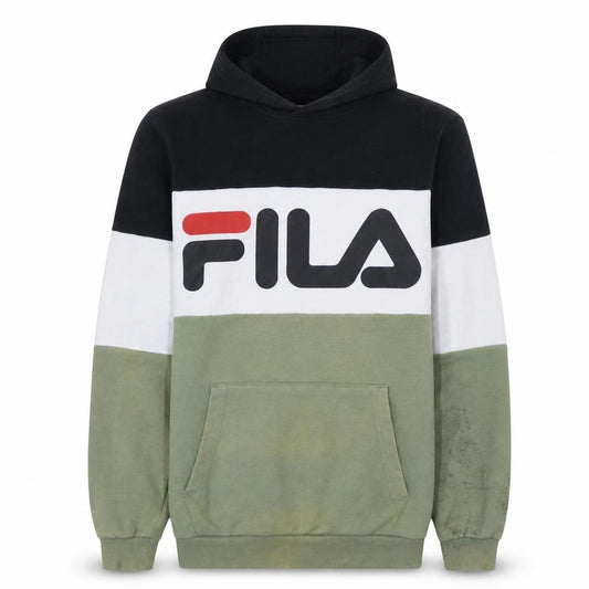 FILA Men's Multicoloured XS Pullover Hoodie with Logo Print