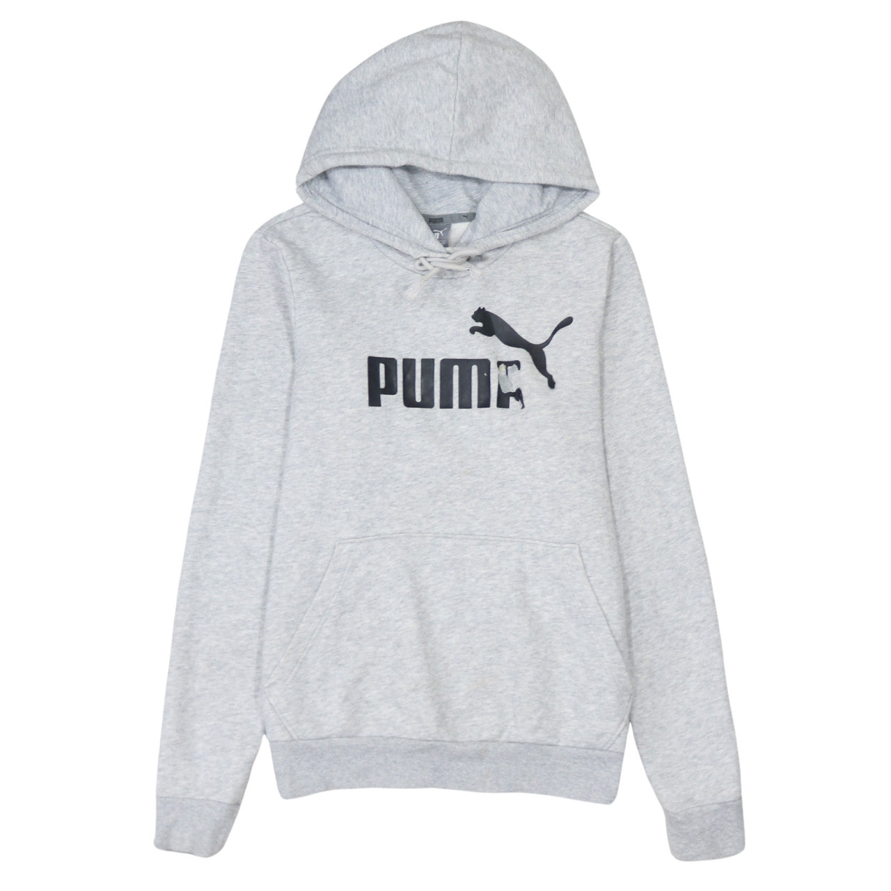 Puma Womens Grey Hoodie XS Relaxed Fit Pullover Sweatshirt