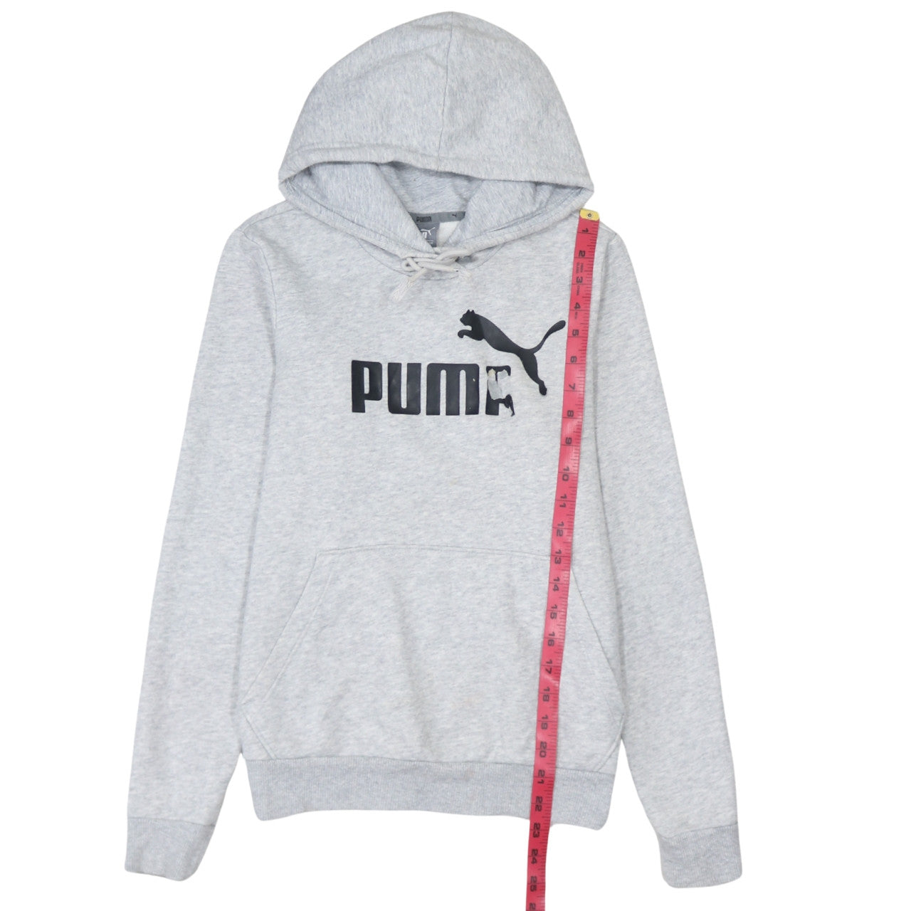 Puma Womens Grey Hoodie XS Relaxed Fit Pullover Sweatshirt