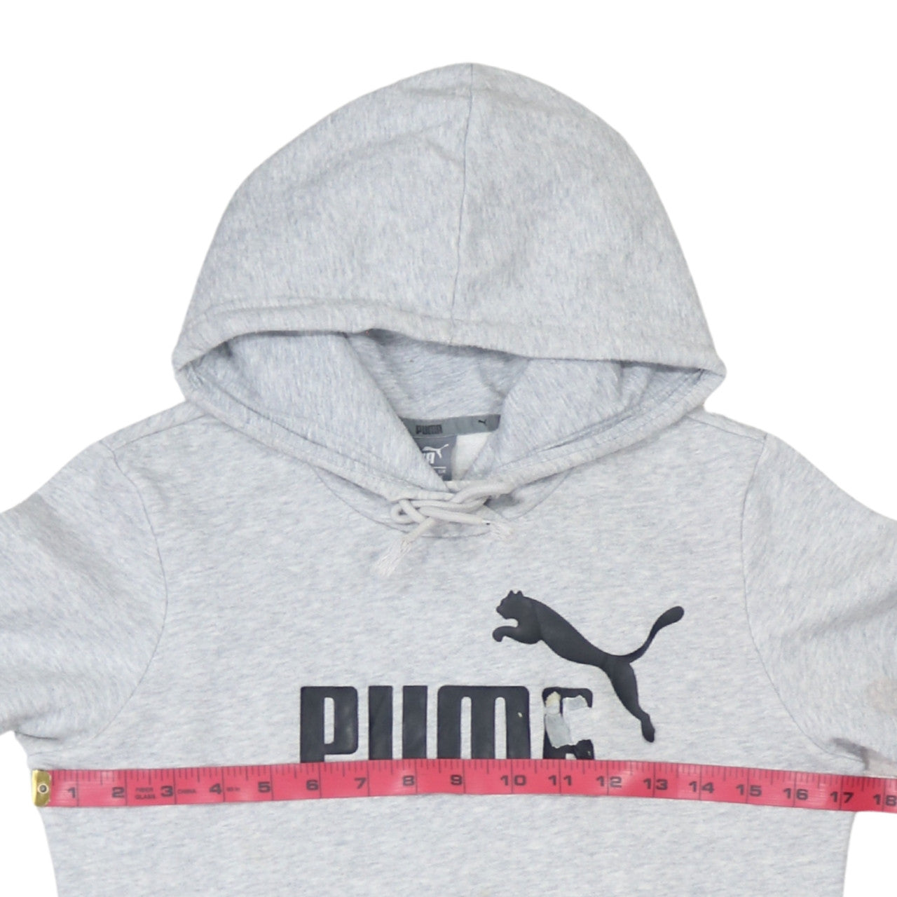 Puma Womens Grey Hoodie XS Relaxed Fit Pullover Sweatshirt