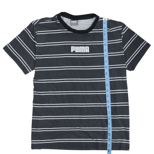 Puma Men's Black Striped Crew Neck Short Sleeve T-Shirt Size M