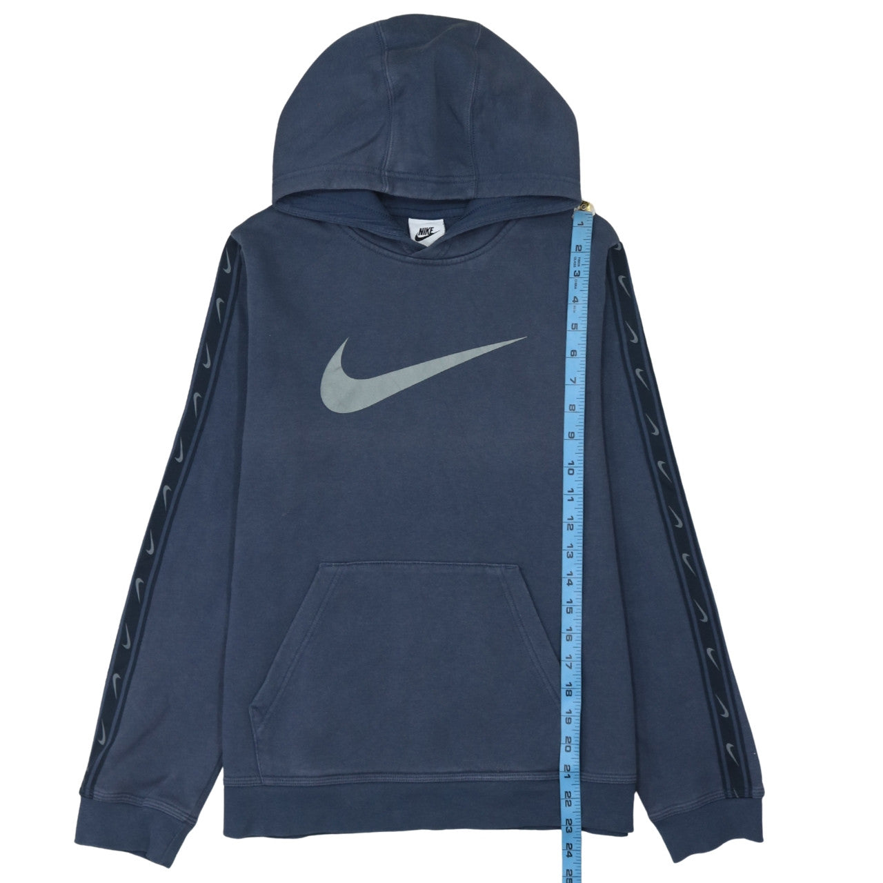 Nike Boys Blue XL Pullover Hoodie with Large Swoosh Logo and Kangaroo Pocket
