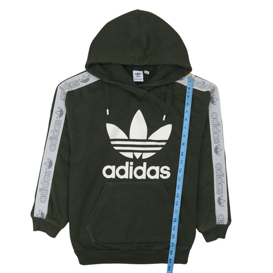 Adidas Womens Military Green Hoodie XS Pullover Logo Hooded Sweatshirt