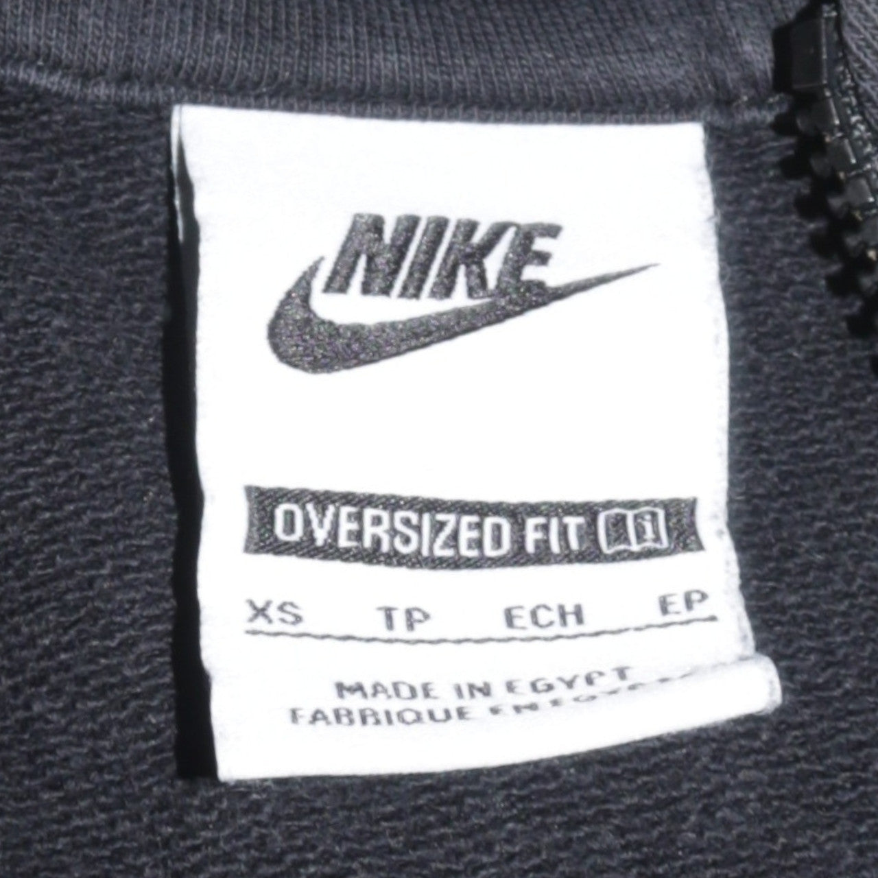 Nike Womens Black XS 1/4 Zip Logo Oversized Sweatshirt