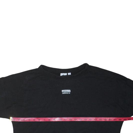 Adidas Women Black Crew Neck Pullover Sweatshirt Size 8