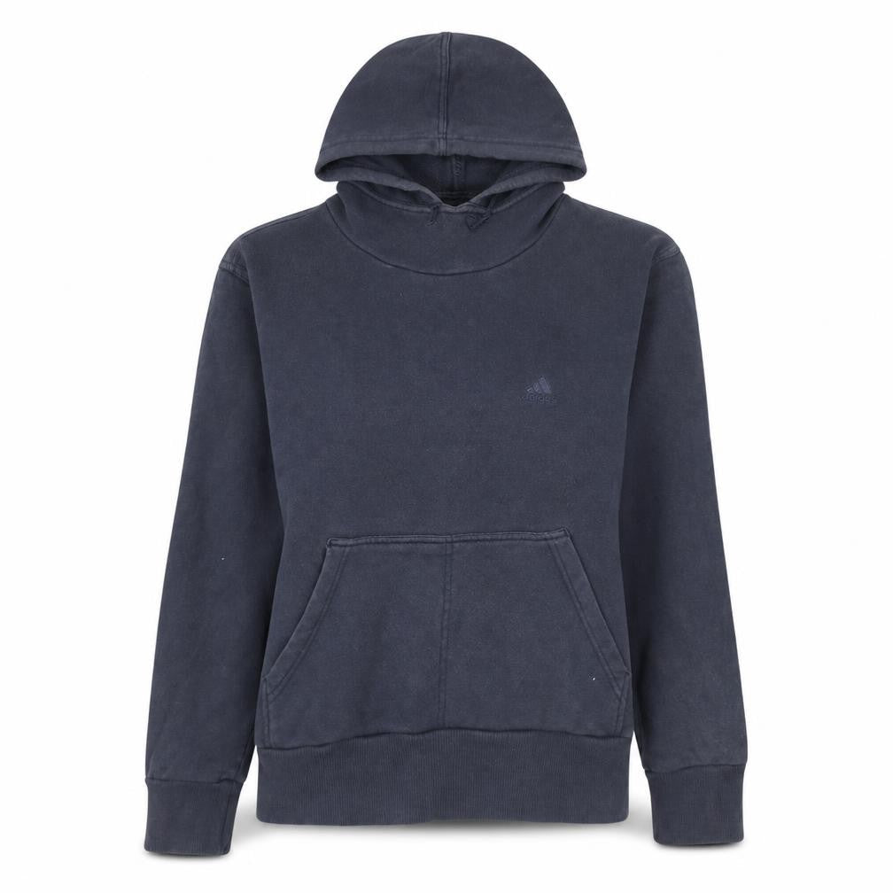 Adidas Women Blue Pullover Hoodie Size 12 Kangaroo Pocket Casual