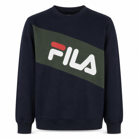 Fila Men Blue XL Pullover Sweatshirt Crew Neck Logo Graphic