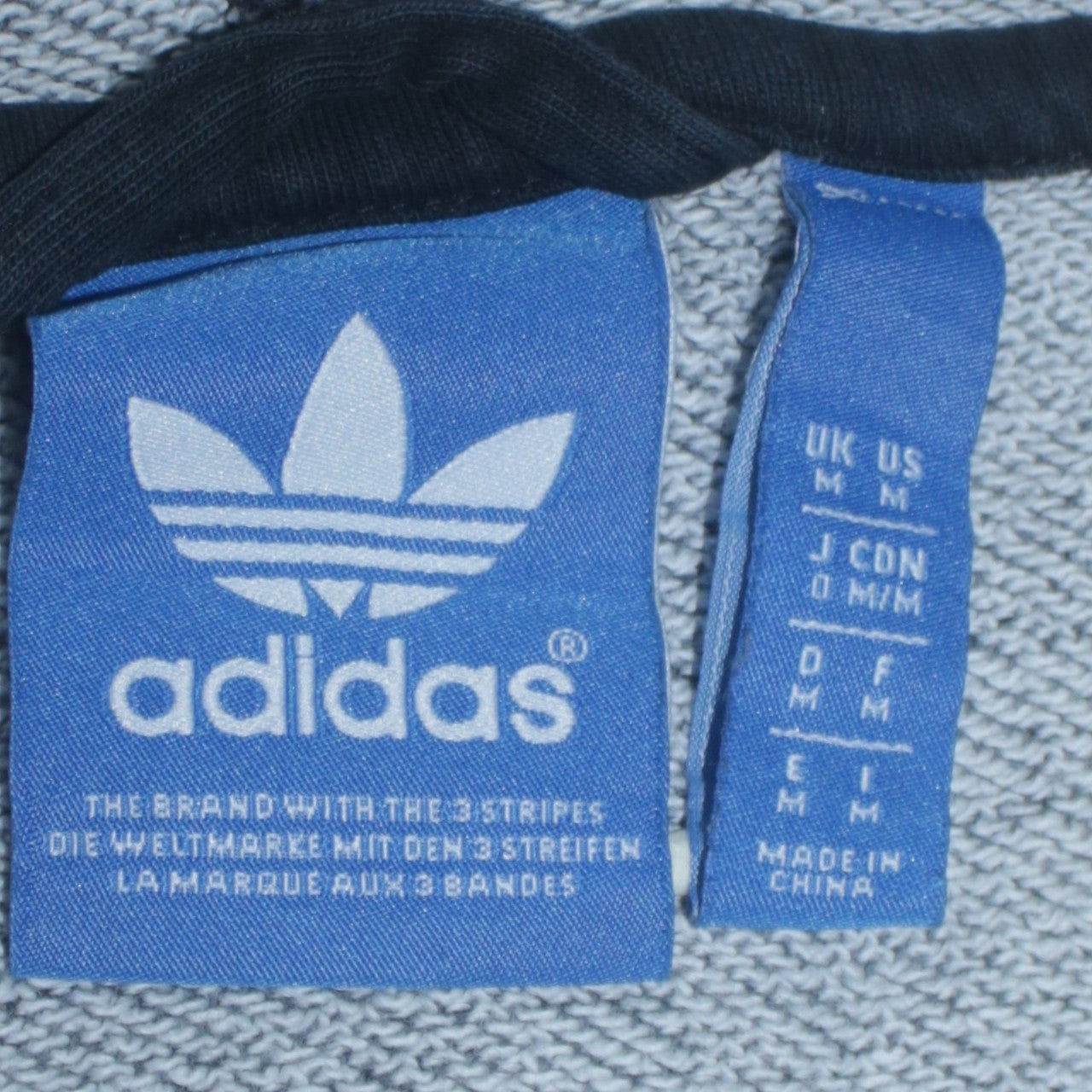Adidas Mens Grey Full Zip Hoodie Size M Regular Fit