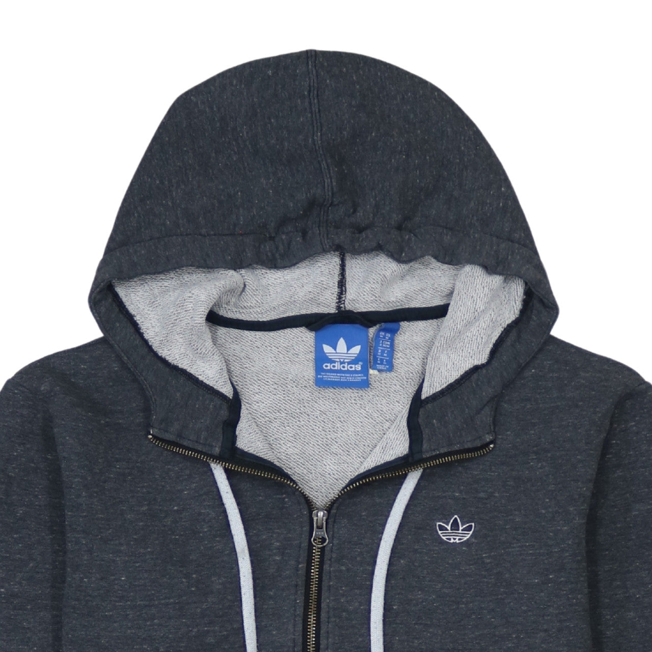 Adidas Mens Grey Full Zip Hoodie Size M Regular Fit