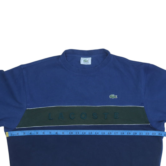 Lacoste Men's Blue Embroidered Logo Sweatshirt L Regular Fit