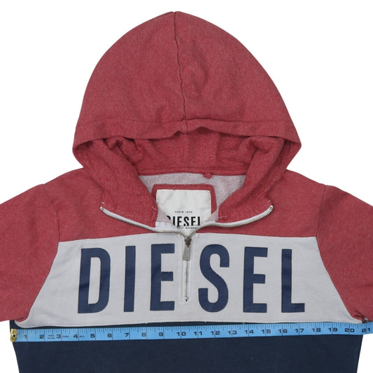 Diesel Mens Multicoloured XL 1/2 Zip Hoodie Graphic Print Hooded Sweatshirt