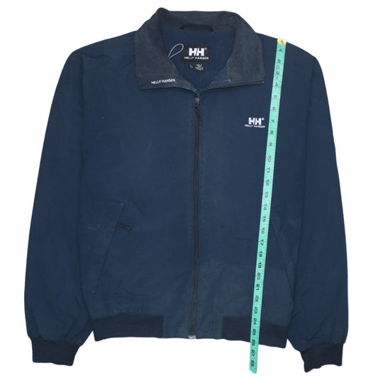Helly Hansen Men's Blue Nylon Bomber Jacket L Windproof Full Zip